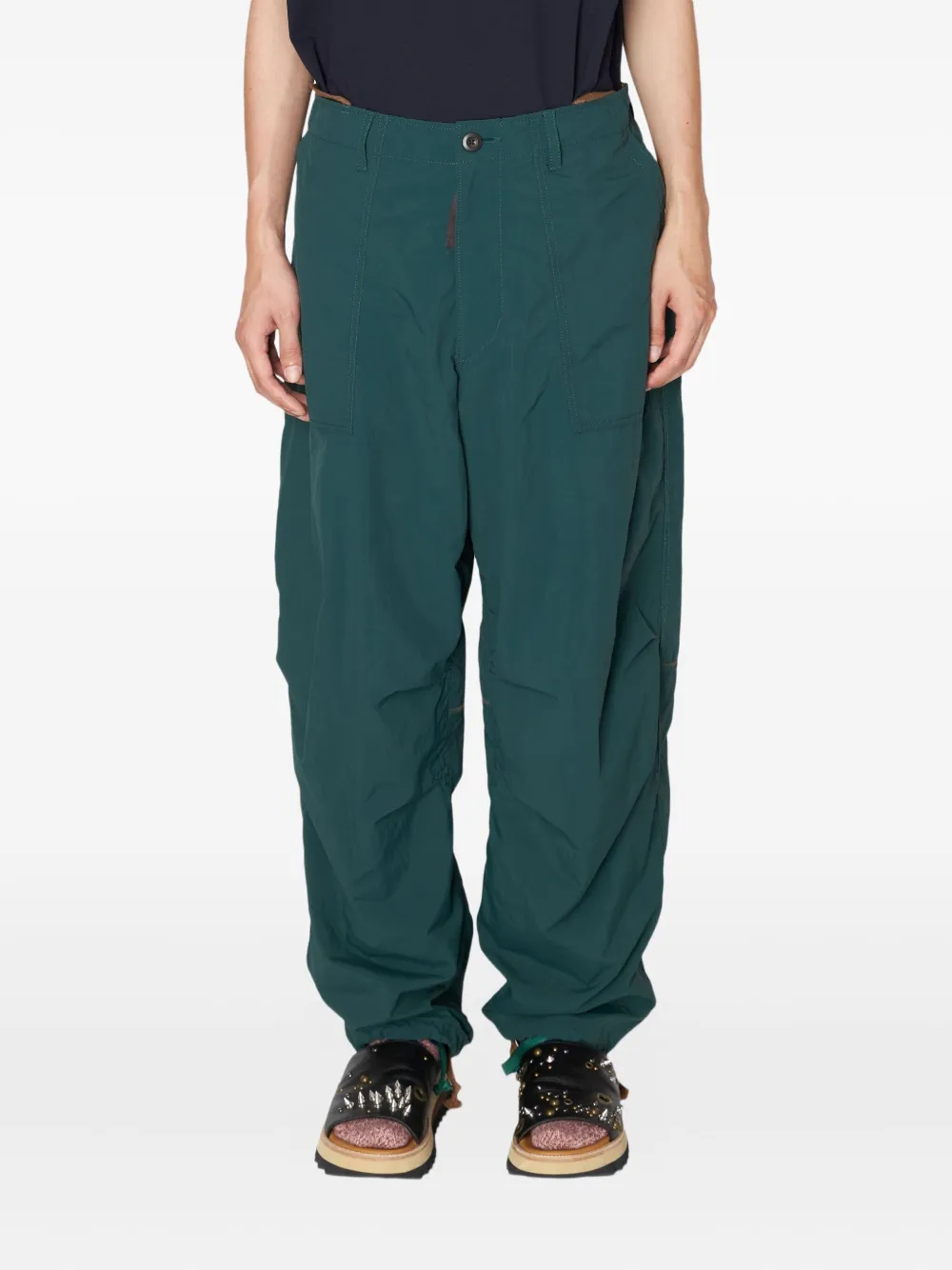 Kolor Button-fastening Pocket Trousers In Green