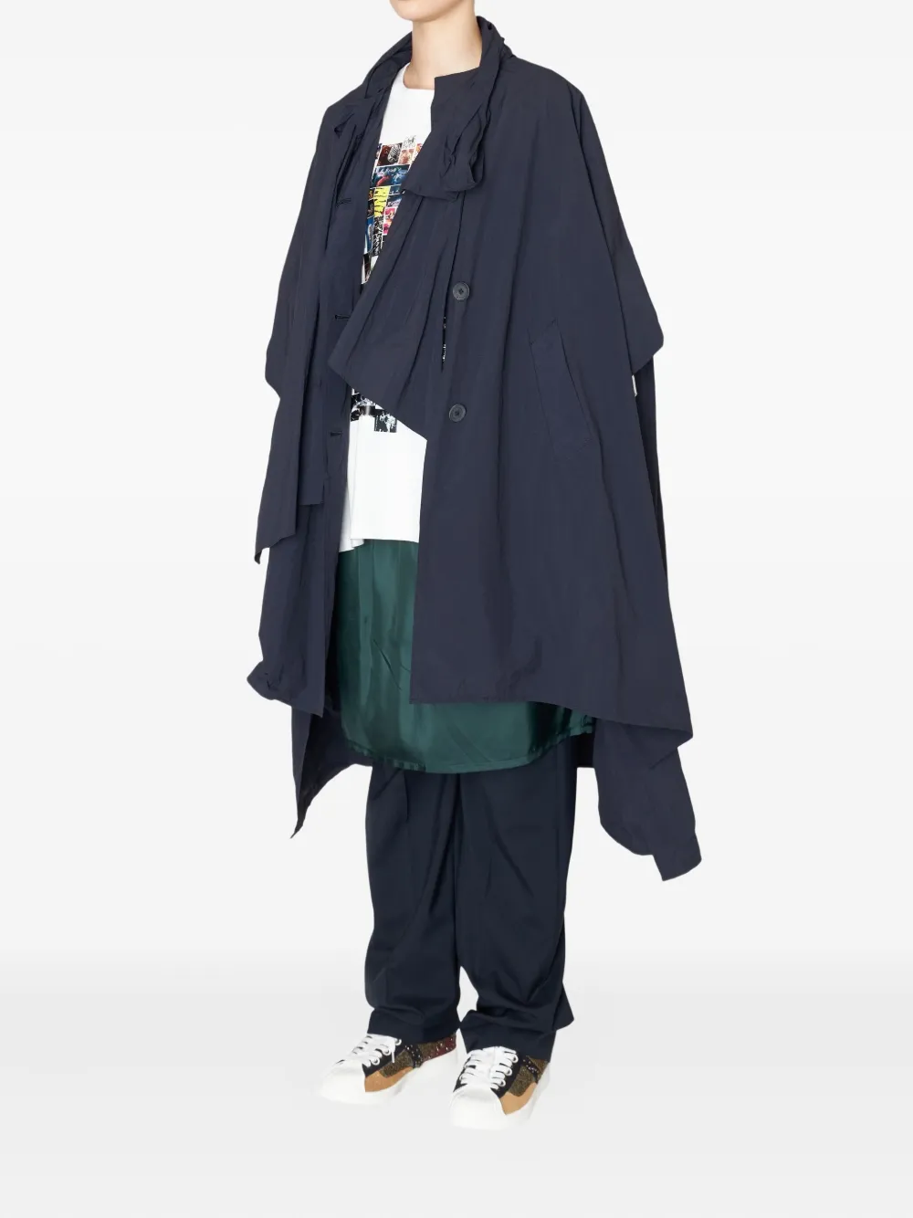 Kolor ruched cape Blauw