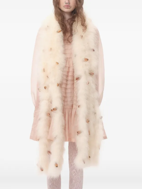 Valentino Garavani feather-embellished Scarf | White | FARFETCH