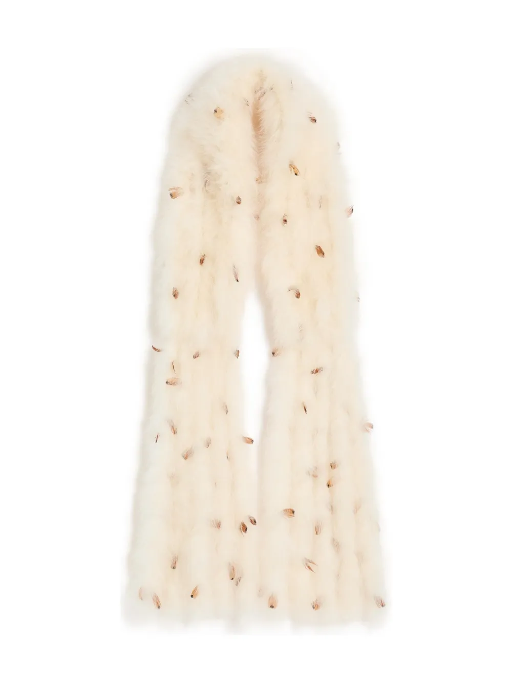Valentino Garavani feather-detailing scarf - White