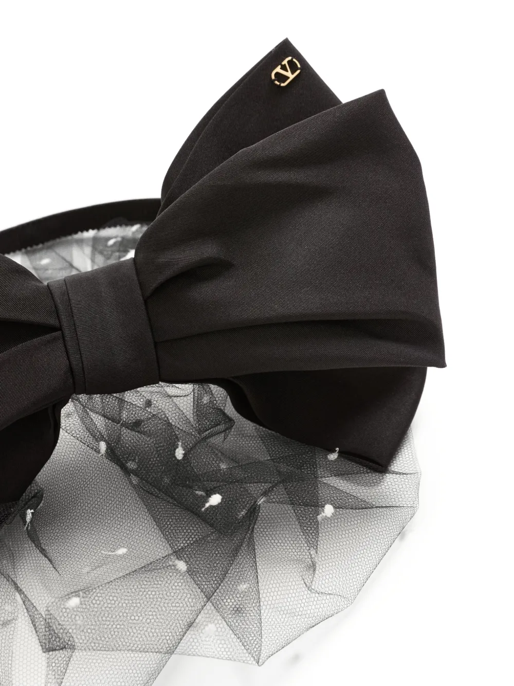 Valentino Bow-detail Embellished Headband In Black