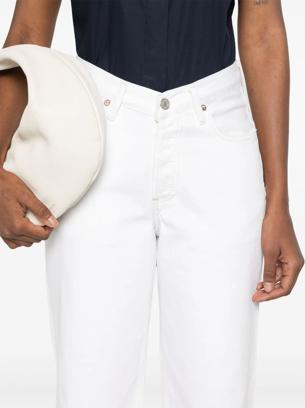AGOLDE Baggy jeans met V-taille Wit