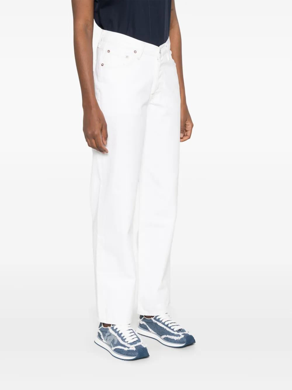 AGOLDE Baggy jeans met V-taille Wit