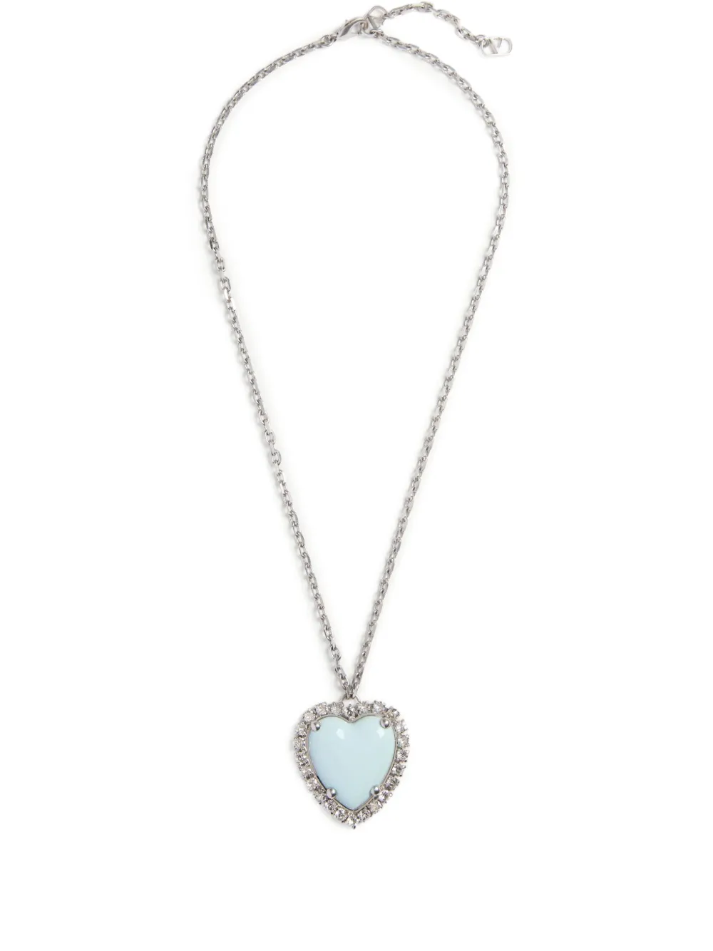 Valentino Crystal-embellished Necklace In Silver