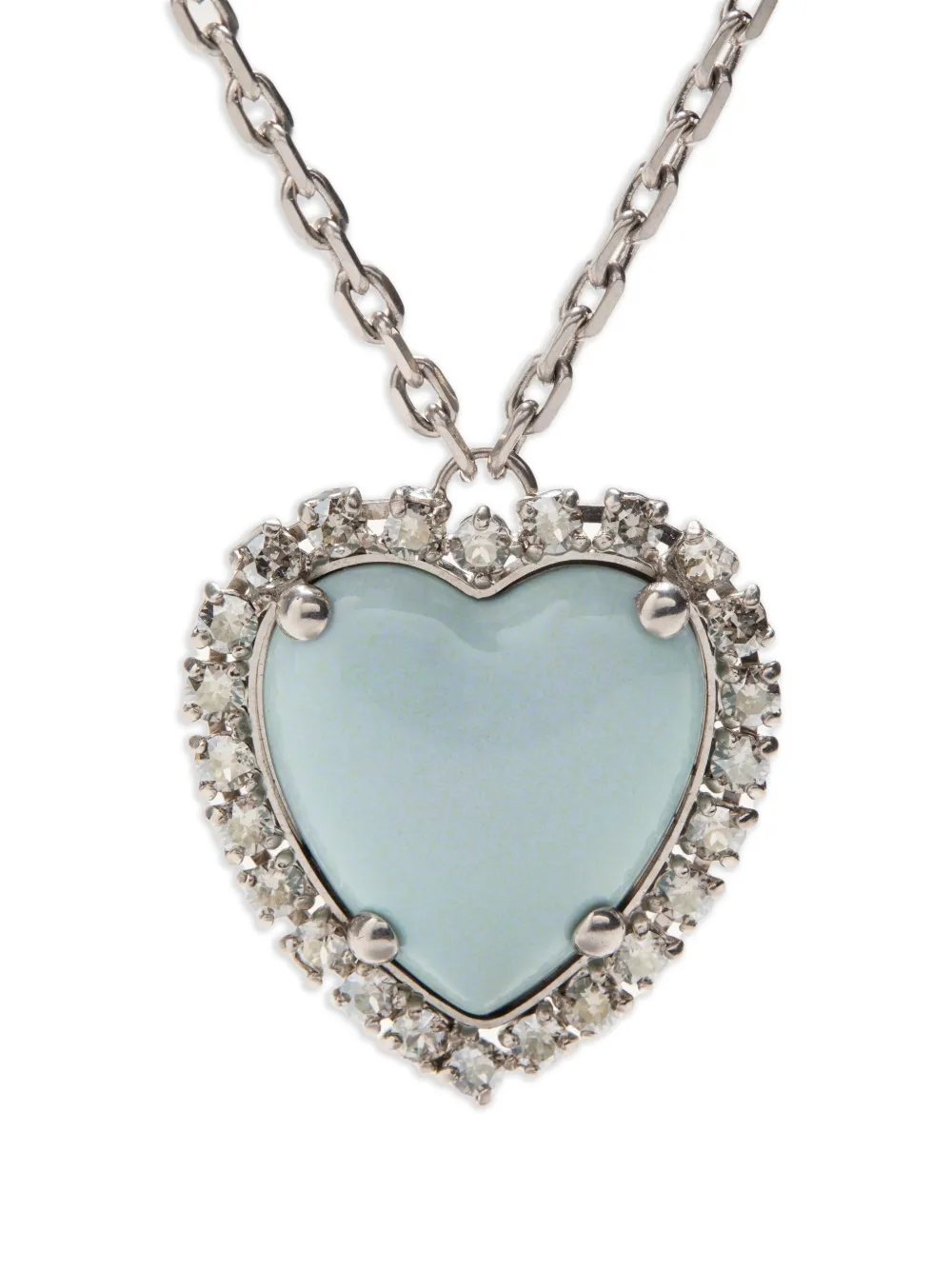 Valentino Crystal-embellished Necklace In Silver