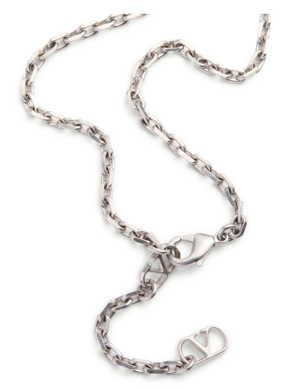 Valentino Crystal-embellished Necklace In Silver