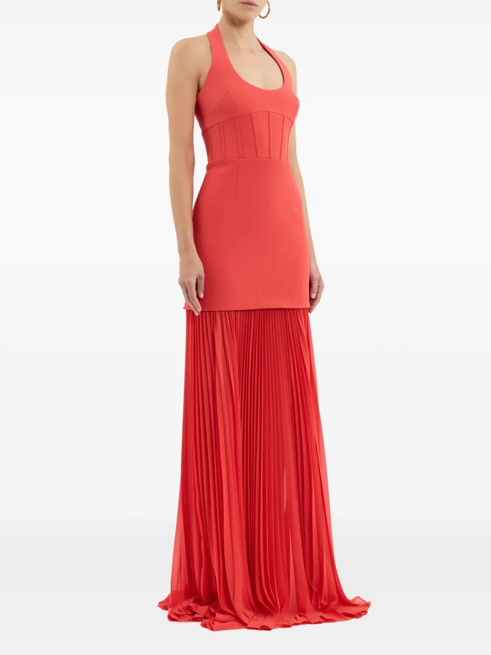 Rebecca Vallance Empress jurk met halternek Oranje