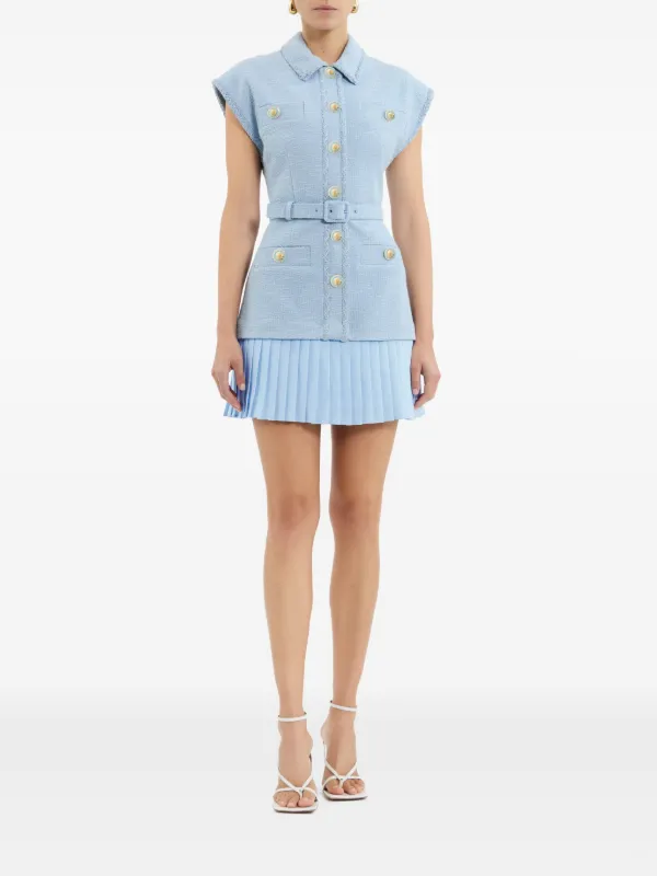 【REBECCA VALLANCE】Jonie Mini Dress プリーツミニ ワンピース Rebecca Vallance Jonie Mini Dress | Blue | FARFETCH