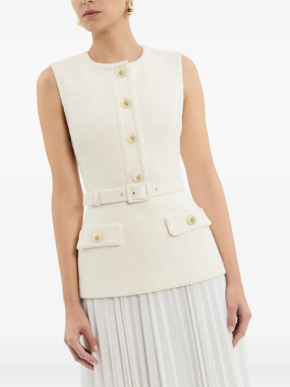 Rebecca Vallance Jonie midi-jurk Beige