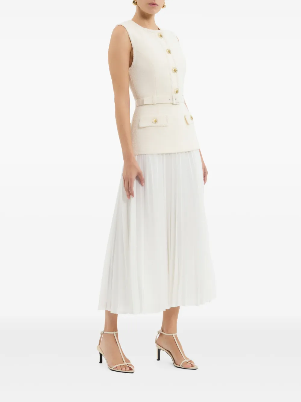 Rebecca Vallance Jonie midi-jurk Beige