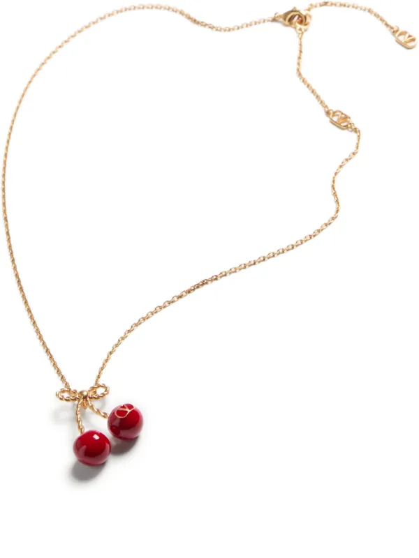 VIP【関税送料無料】希少 Valentino Garavani Leather Necklace Valentino Garavani VLogo Signature necklace for Women - Gold