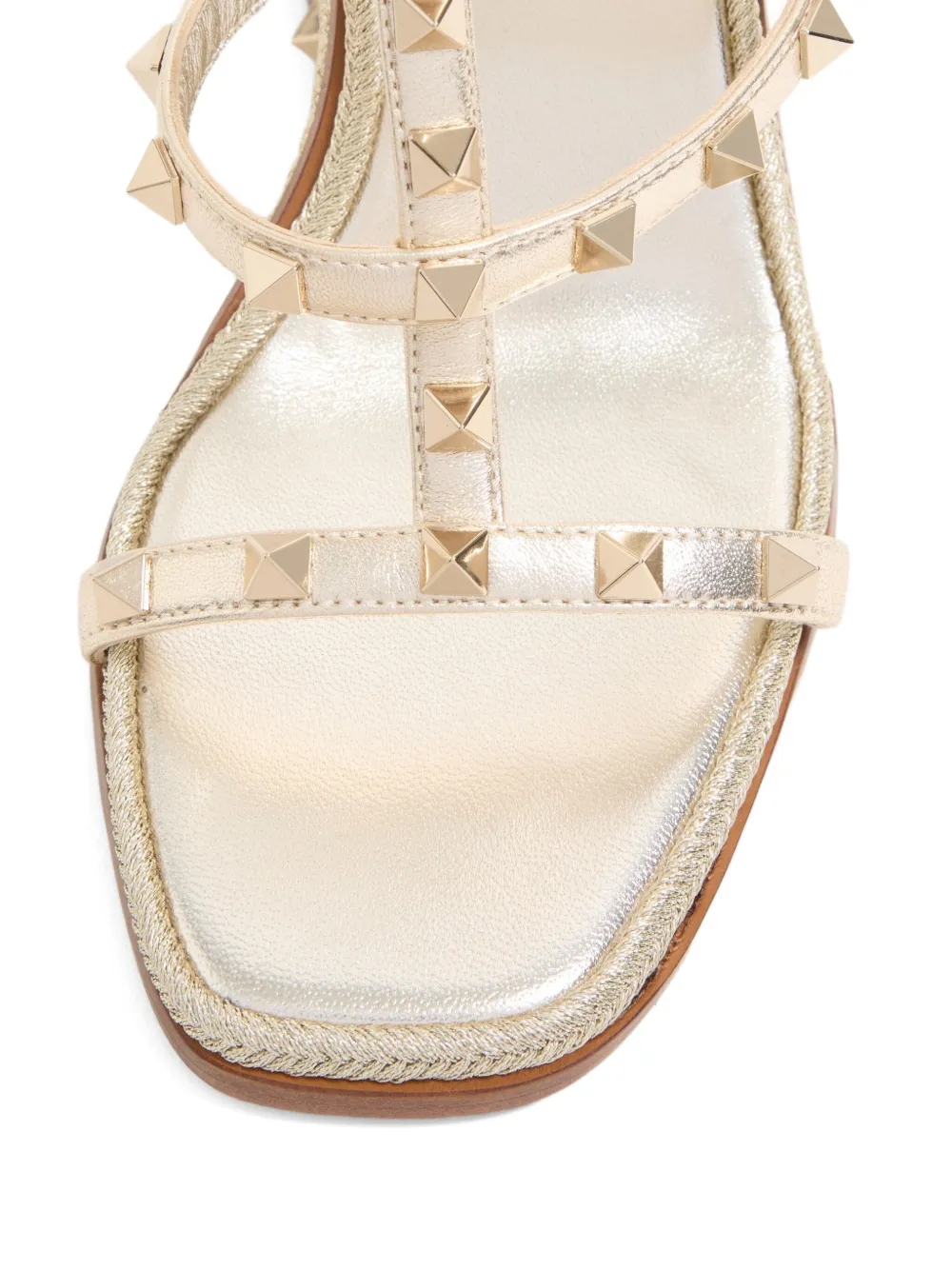Valentino Garavani 100mm Rockstud wedge sandals Gold