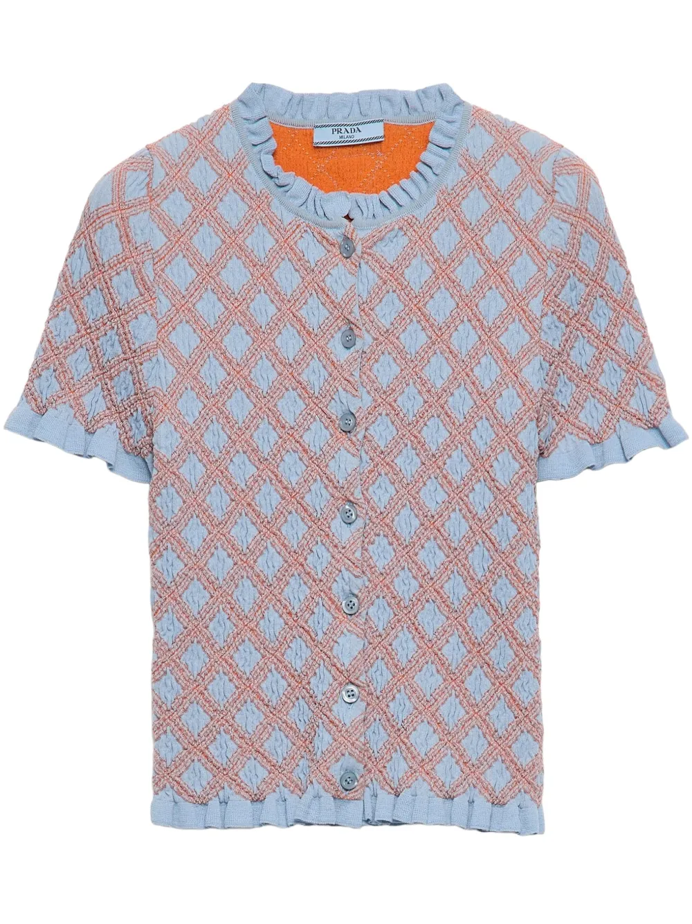 Prada Vest met jacquard-patroon Blauw