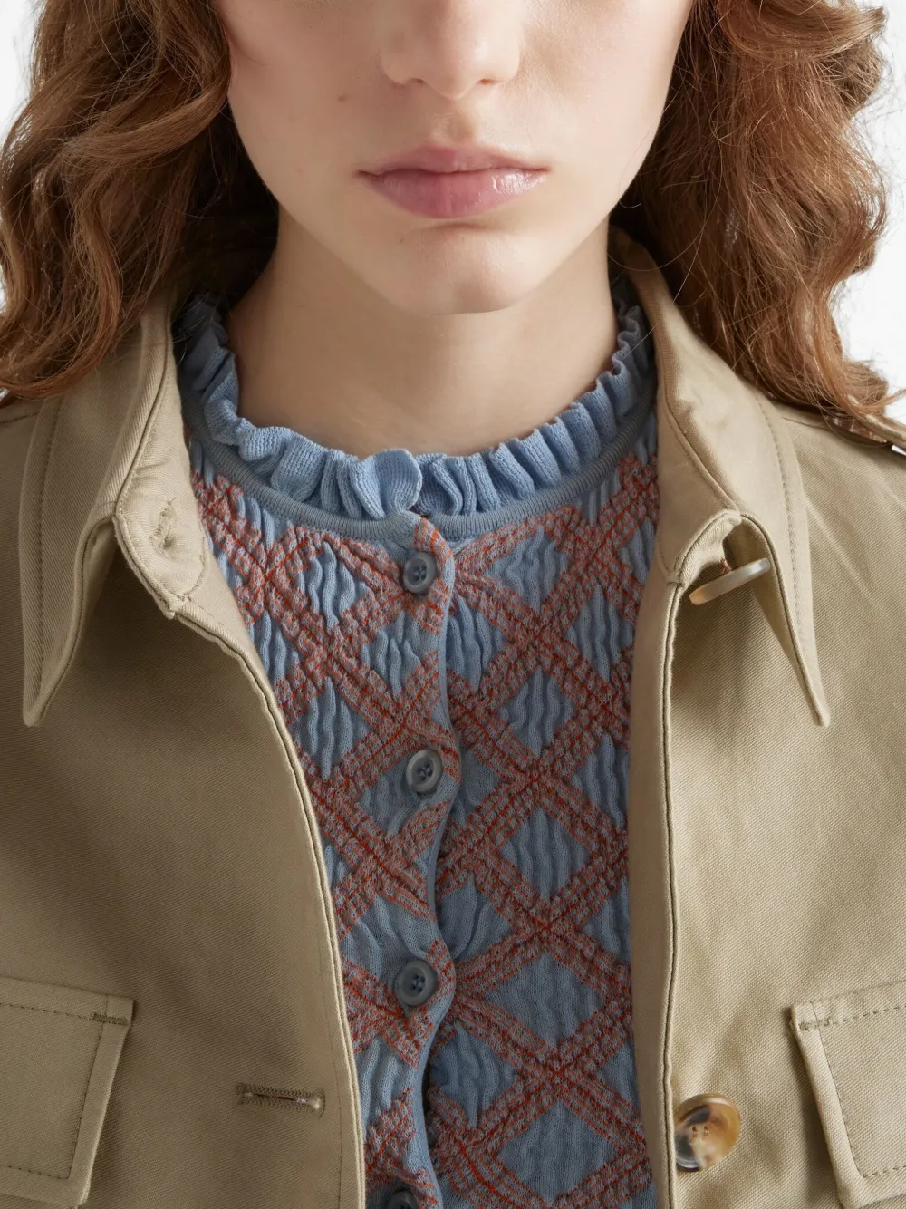 Prada Vest met jacquard-patroon Blauw