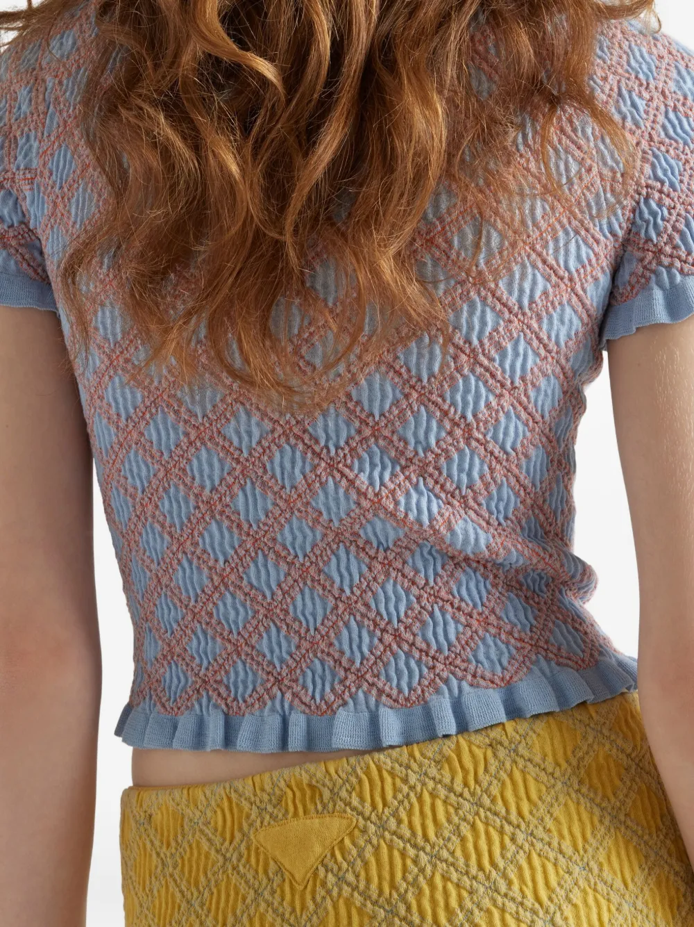 Prada Vest met jacquard-patroon Blauw