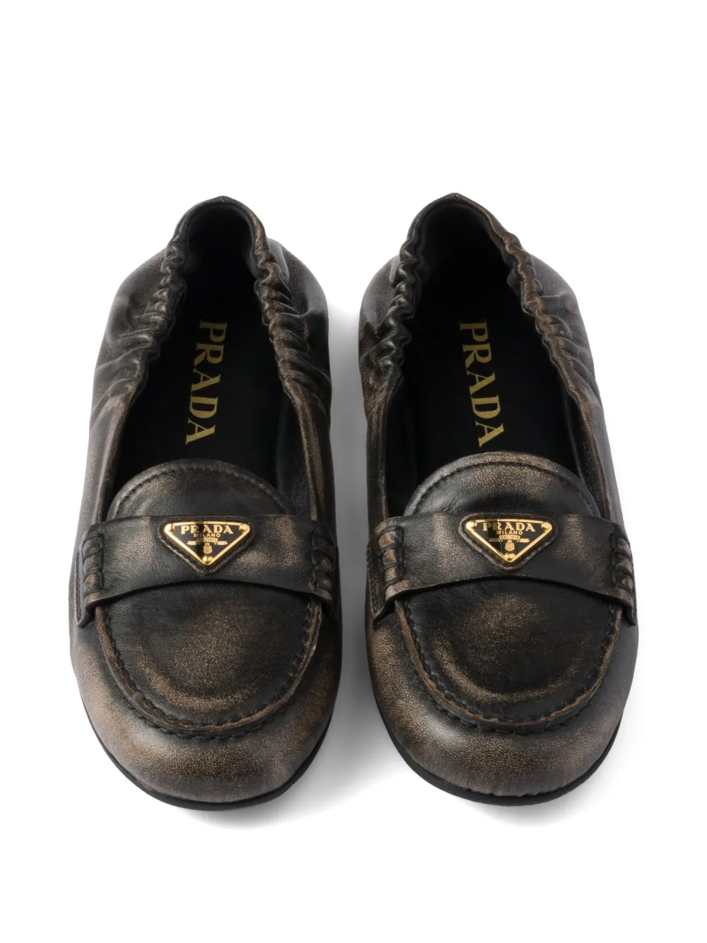 Prada leather loafers Black