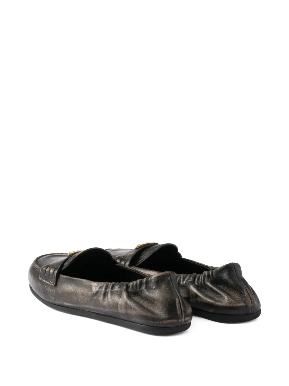 Prada leather loafers Black