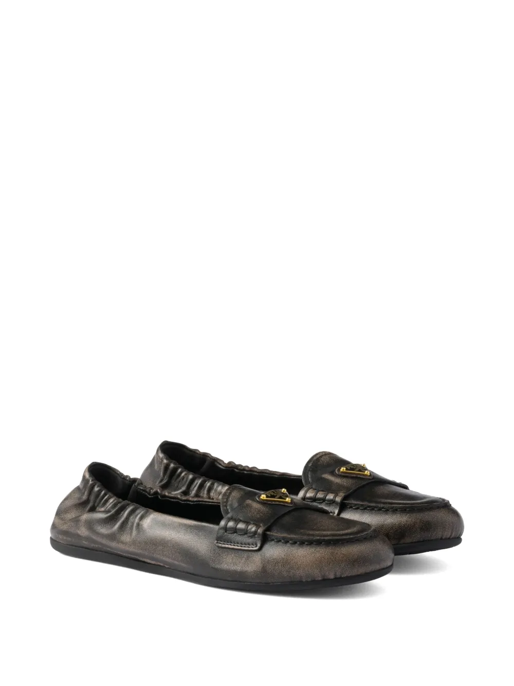 Prada leather loafers Black