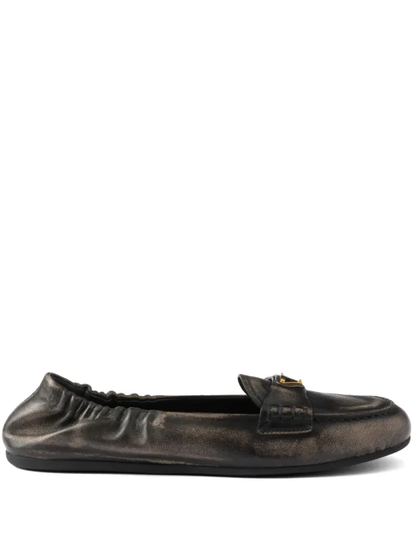Prada Leather Loafers in Black