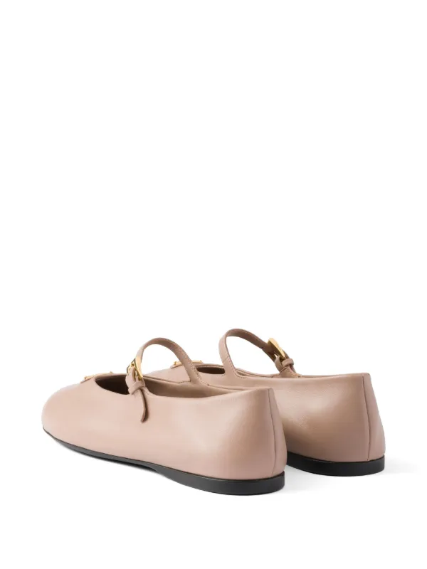 Prada Leather Ballet Flats | Pink | FARFETCH