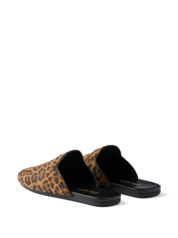 Prada leopard-print Leather Mules | Neutrals | FARFETCH