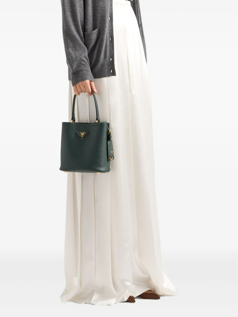 Prada Satijnen maxi-plooirok Wit
