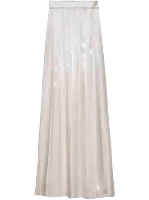 Jupe longue plissée en satin - Prada - Modalova