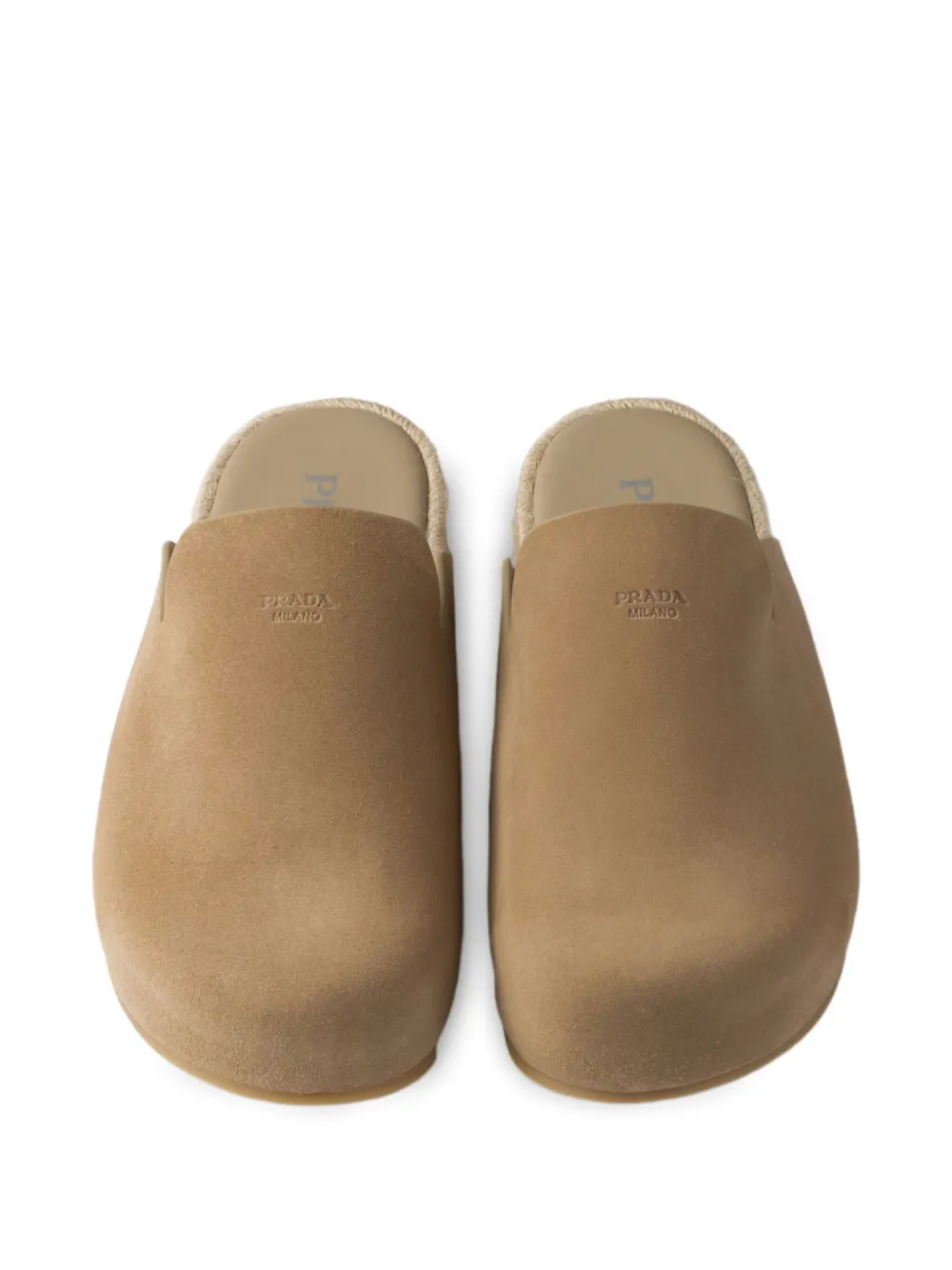 Prada suede slippers Neutrals