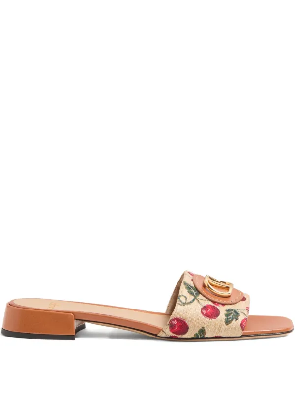 VALENTINO ♪ Vロゴシグネチャー チェリフィック サンダル Vロゴ シグネチャー チェリフィックパターン ウェッジサンダル