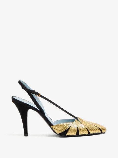 Valentino Garavani Foliefoliage suede slingback pump 90mm