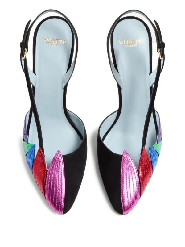 ◆VALENTINO GARAVANI◆スリングバックパンプス ピンク Valentino Garavani Foliefoliage 90mm スリングバック パンプス