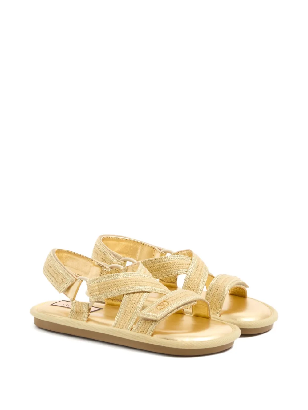 Valentino Lake Powell Embroidered Sandals In Yellow