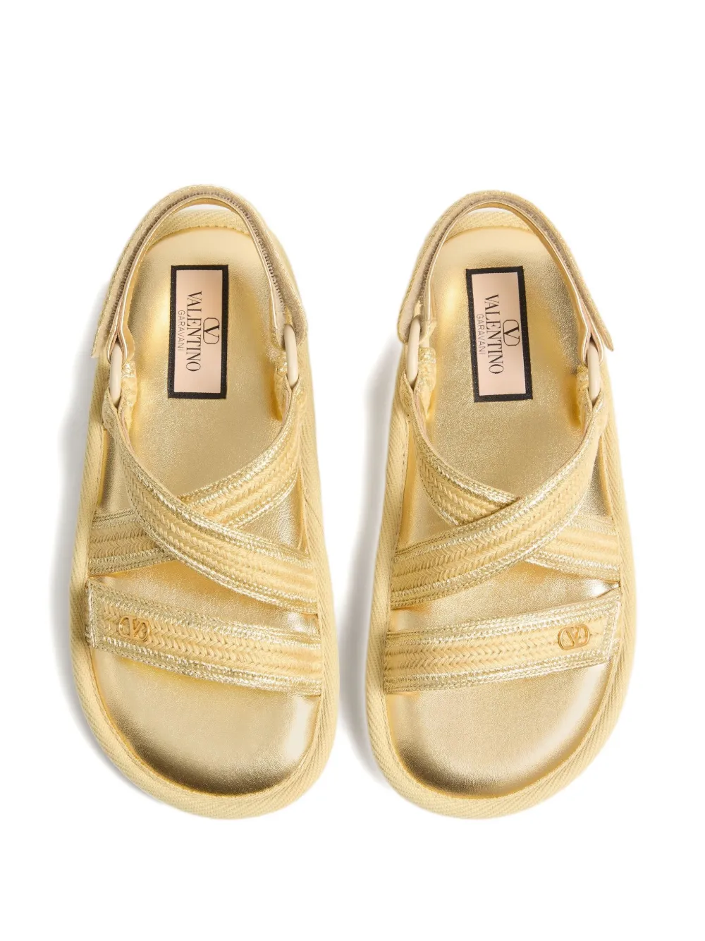 Valentino Lake Powell Embroidered Sandals In Yellow