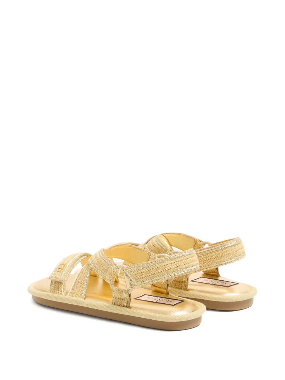 Valentino Lake Powell Embroidered Sandals In Yellow