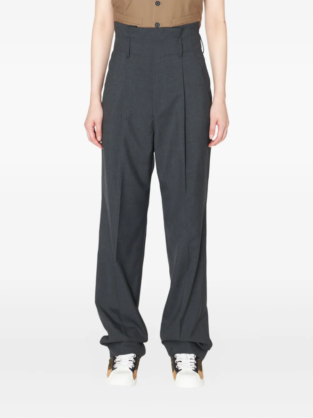 Kolor Broek met geplooide details Grijs