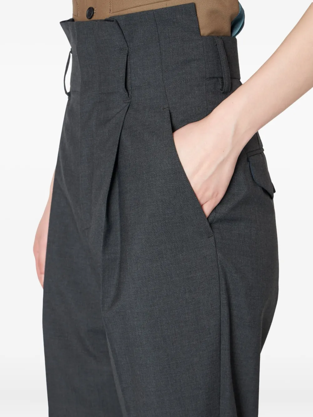 Kolor Broek met geplooide details Grijs