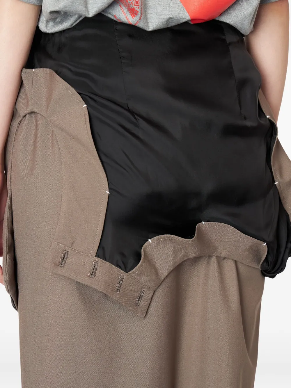 Kolor Midi-wikkelrok met ritsdetail Beige