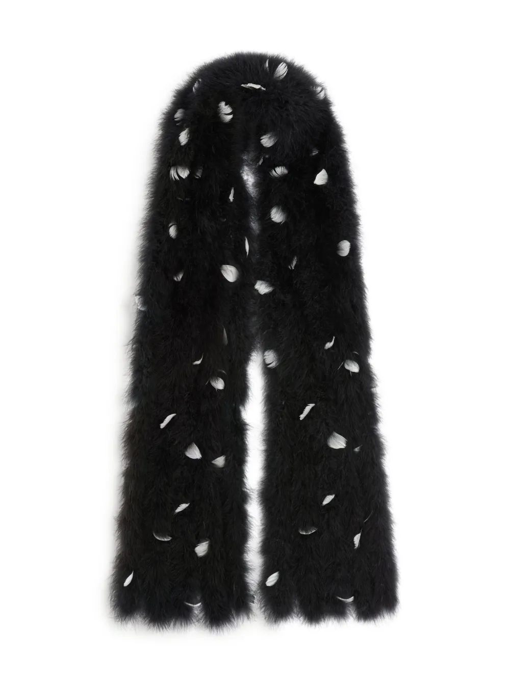 Valentino Feather-embellished Scarf In Black