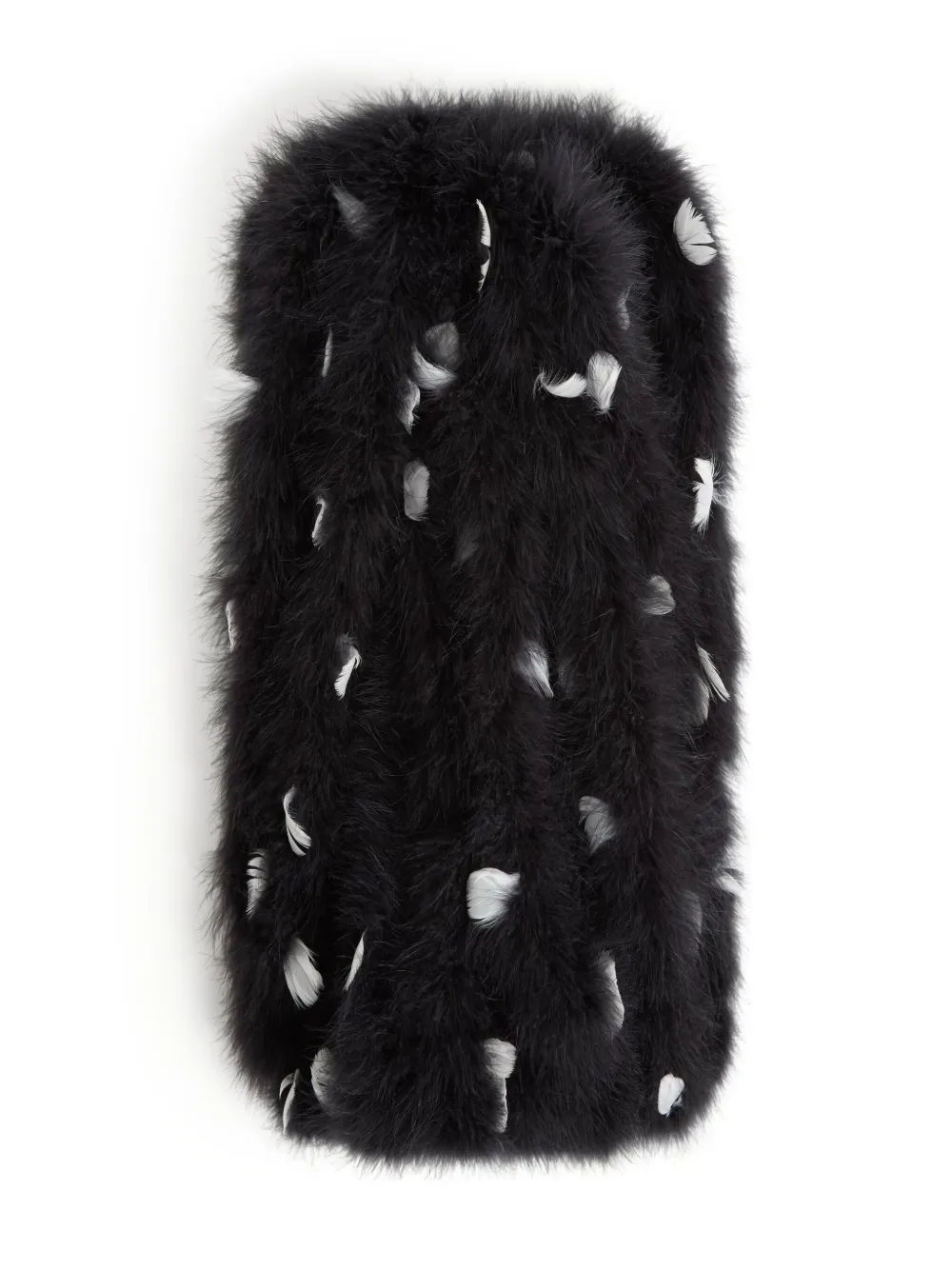 Valentino Feather-embellished Scarf In Black