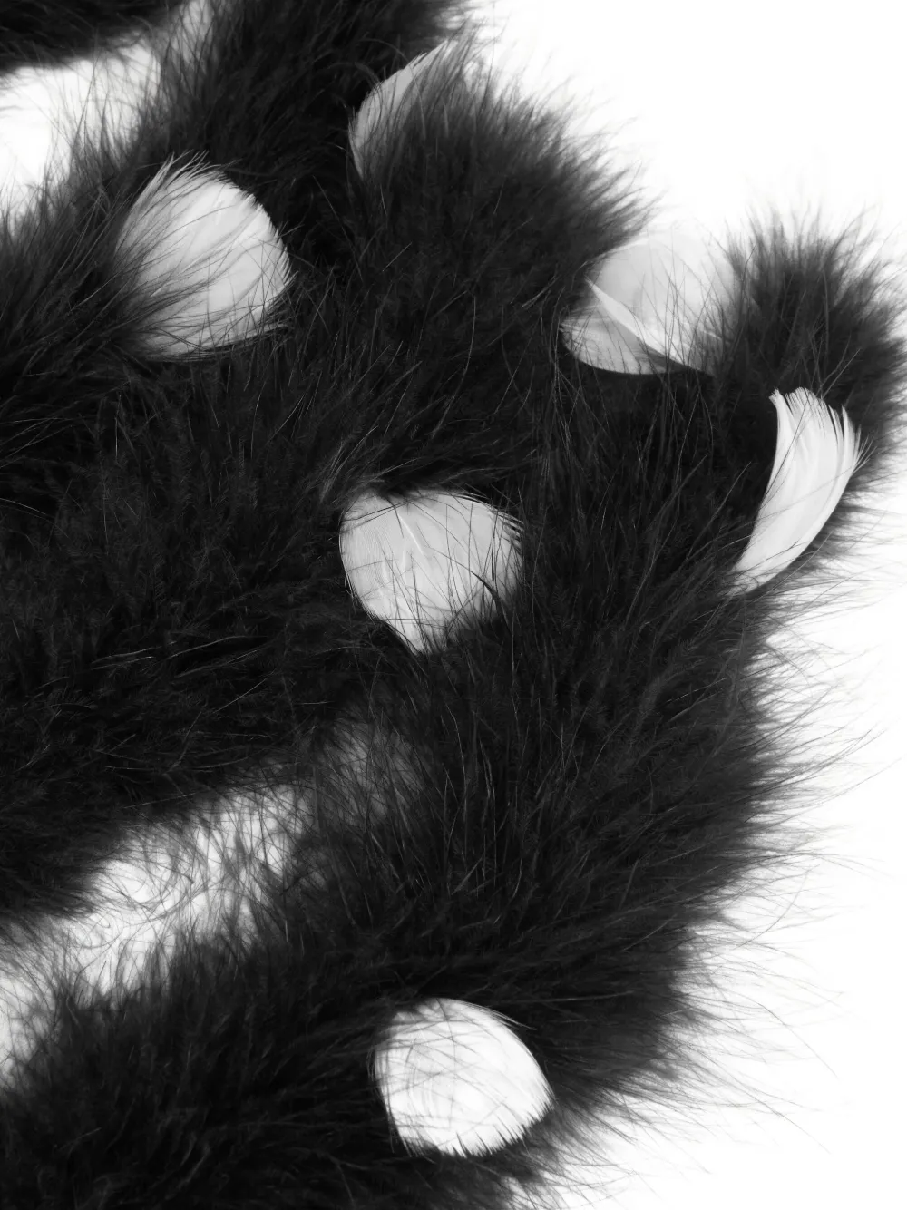 Valentino Feather-embellished Scarf In Black