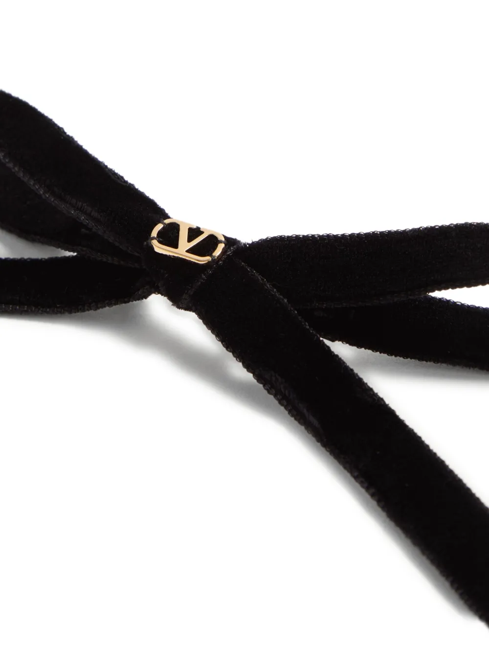 Valentino Garavani VLogo Signature fluwelen haarclip met strik Zwart