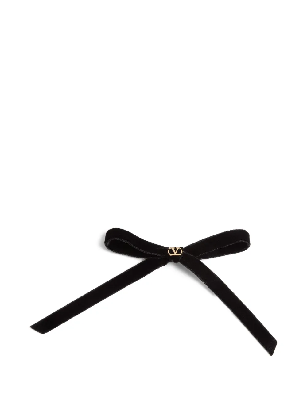 Valentino Garavani VLogo Signature fluwelen haarclip met strik Zwart