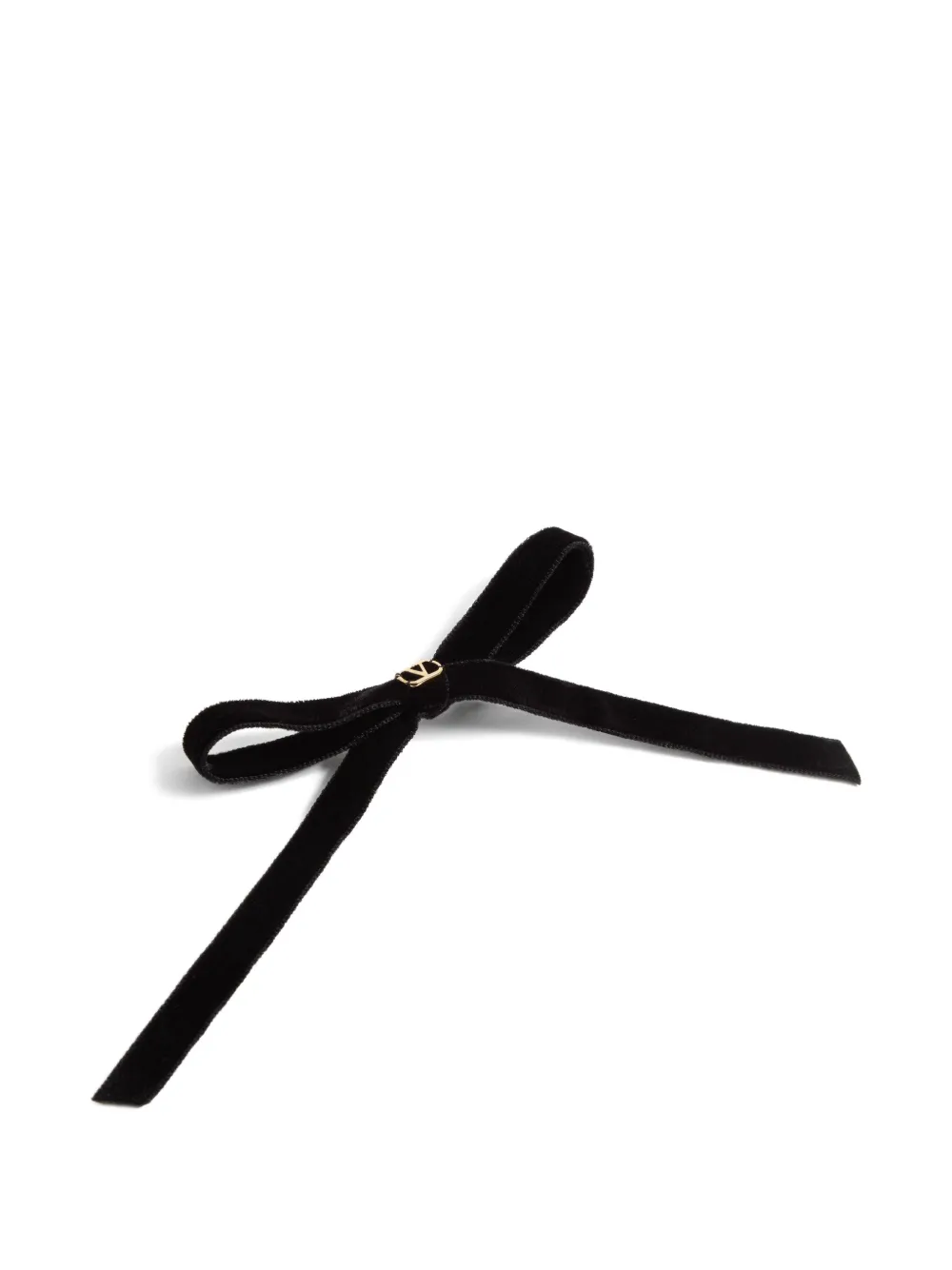 Valentino Garavani VLogo Signature fluwelen haarclip met strik Zwart