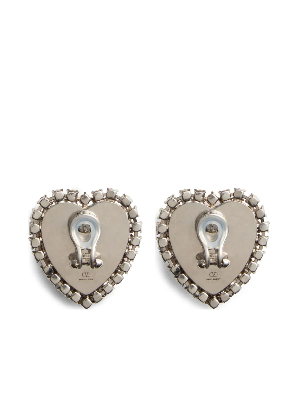 Shop Valentino Coeur Hyperbole Earrings In Silver