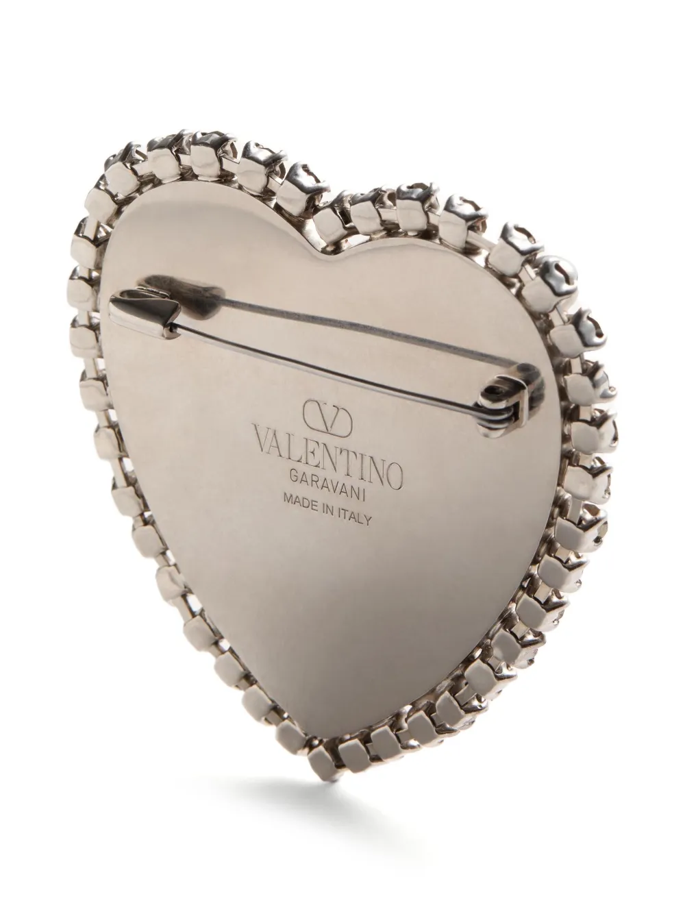 Valentino Coeur Hyperbole Brooch In Silver