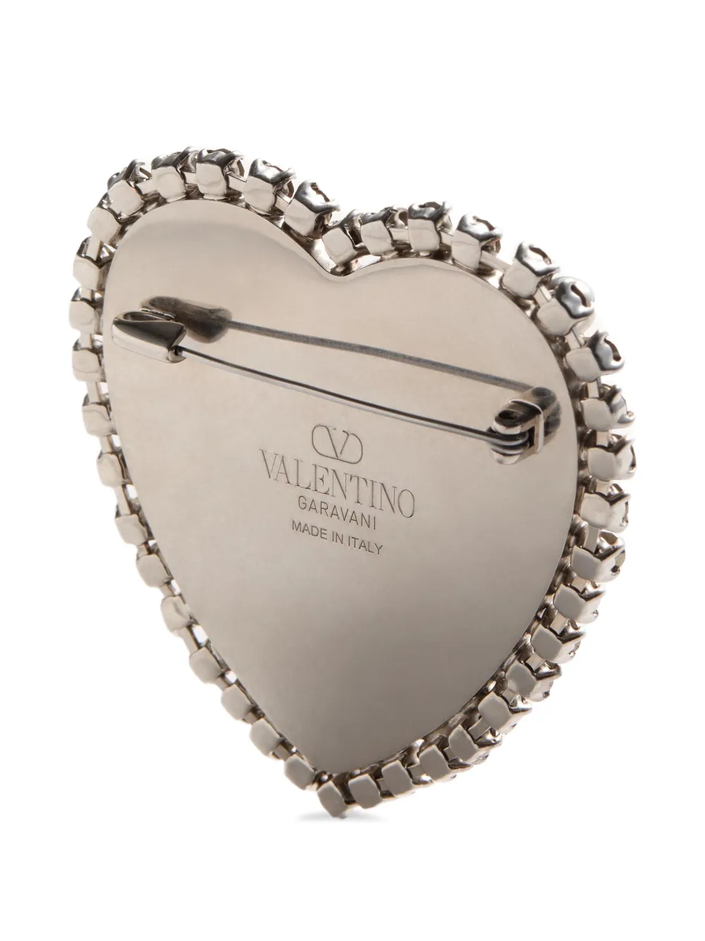  Valentino Garavani Coeur Hyperbole Brooch - Silver 