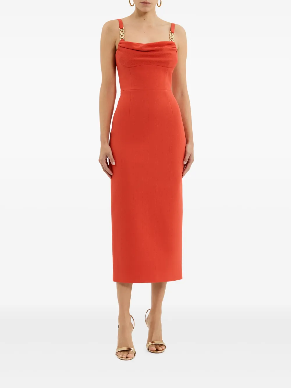 Rebecca Vallance Empress midi-jurk - Oranje