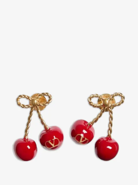 Valentino Garavani Cherryfic metal and enamel earrings