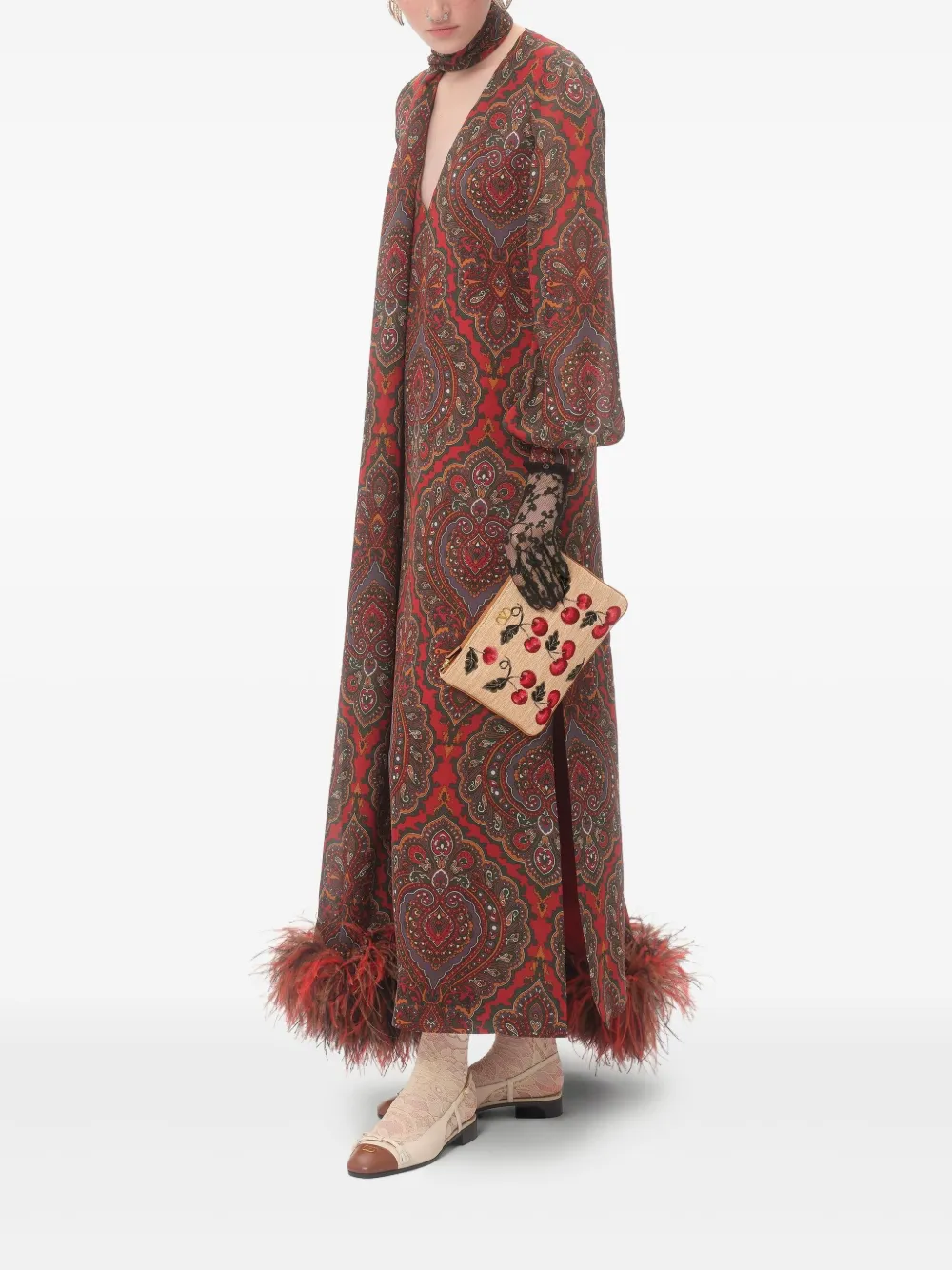 Valentino Garavani Clutch VLogo Signature con stampa Cherryfic | Image 2