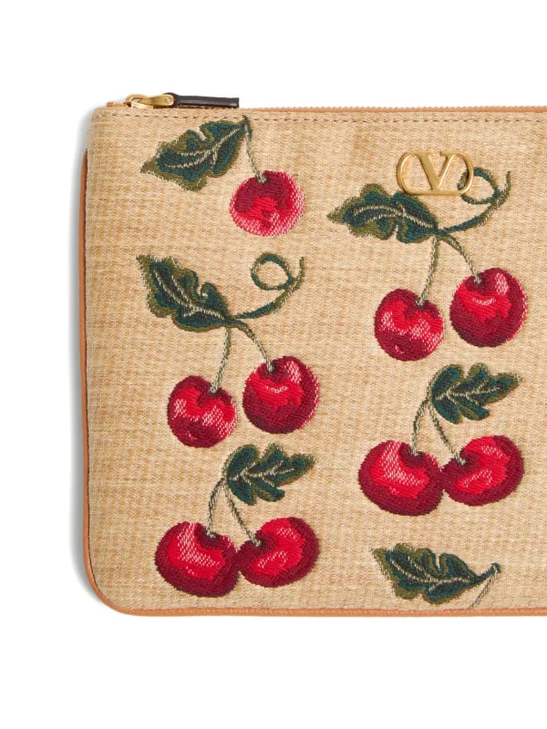Valentino Garavani VLogo Signature Cherryfic-print Clutch Bag
